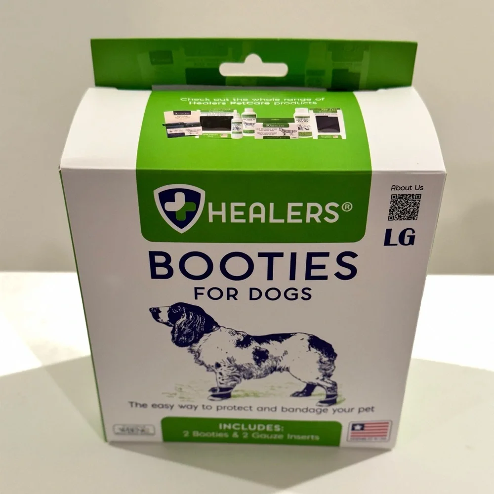 HEALERS MEDICAL DOG BOOTS, Pet Apparel for Large Dogs (75-90lb).